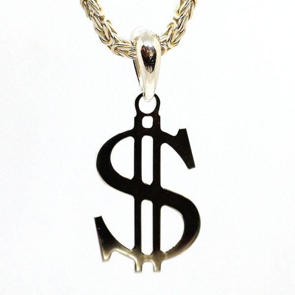Anhänger DOLLARZEICHEN 925er Silber ca. 24 x 52 mm NEU