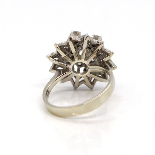 Cocktail Ring 585er Weißgold mit 13 Diamanten im Brillantschliff