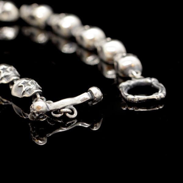 Armband Gliederarmband "STARSKULLS" 925er Silber Knebelverschluss 7 x 190 mm NEU