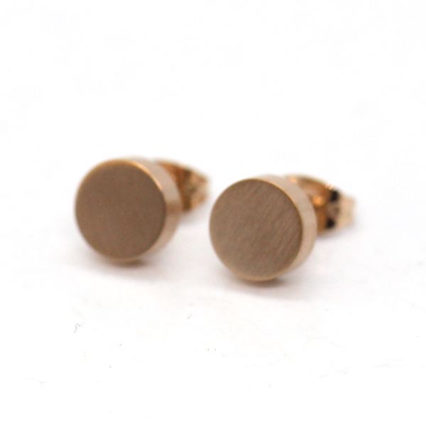 monomania Pure Ohrstecker "Kreis" Edelstahl PVD Roségold Ø 8 mm NEU