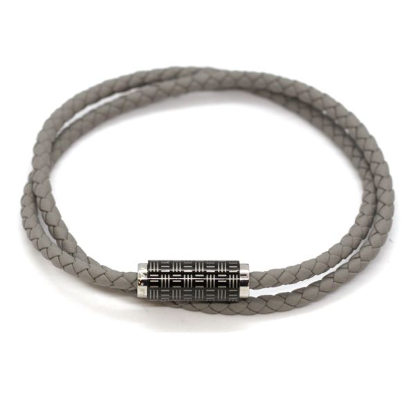 monomania Lederarmband doppelt Edelstahl Magnetschließe PVD black Size L NEU