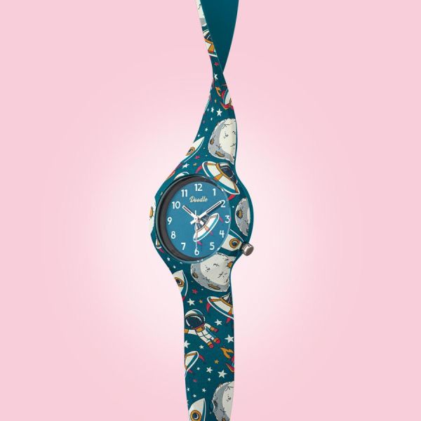 Doodle Kinder Armbanduhr "RAUMFAHRT" DO32002 Ø 32 mm NEU