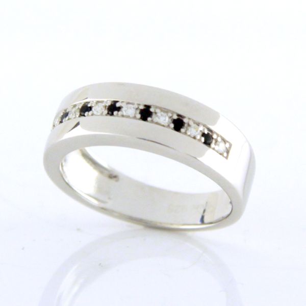 GOOIX Damen Ring 925er Silber Zirkonia schwarz/weiß GR 54 NEU UVP.: 99,-