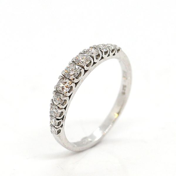 Halbmemoire Ring 585er Weißgold Diamanten im Brillantschliff ca. 0,60 Ct GR 55 1/2 (24017)