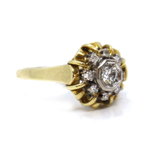 Antiker Diamant Ring 585er Gelbgold GR 54 ca. 0,28 ct (14092)