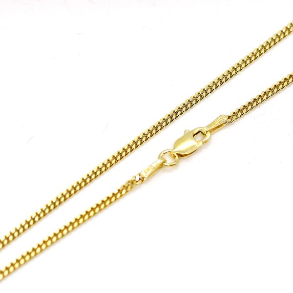 Halskette Flachpanzer Panzerkette 925er Sterling Silber vergoldet 55 cm / 1,7 mm Breit NEU