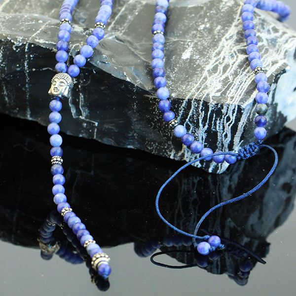 JJJ LA Triangle Halskette Achat Gebetskette Rosenkranz Buddha 925er Silber