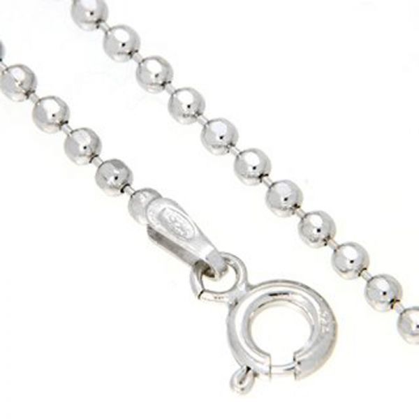 Kugelkette Kette 925er Silber rhodiniert 45 cm NEU