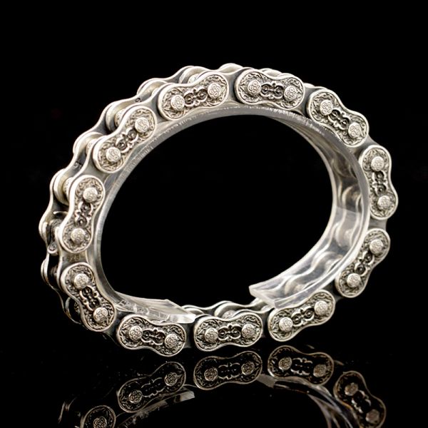 Armband Gliederarmband "BIKERCHAIN" 230 mm Handgraviert by ZOCALO Japan NEU