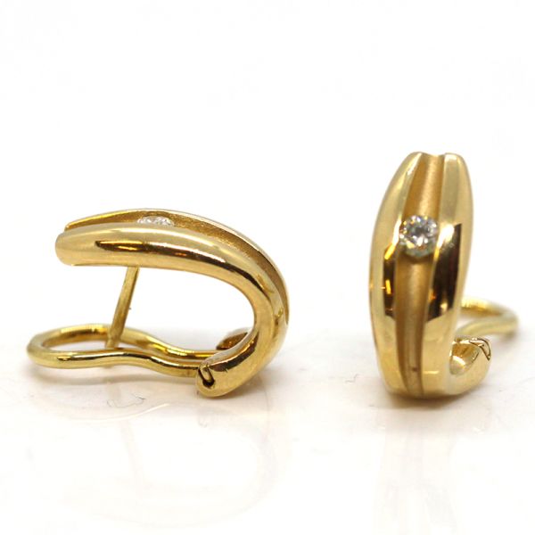 Diamant Ohrstecker Clips 750er Gelbgold ca. 0,18 Ct im Brillantschliff (14673)