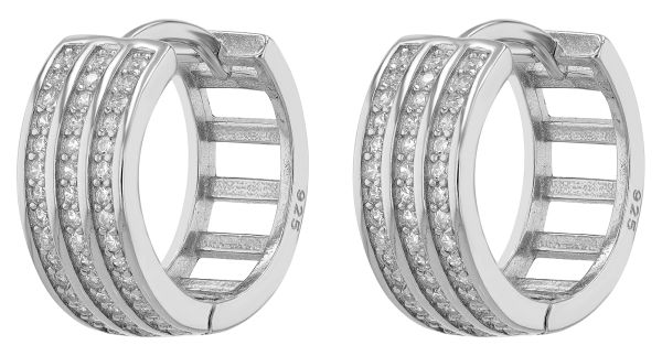 Creolen "Eleganz" 925er Silber rhodiniert Zirkonia 5300569-001 NEU