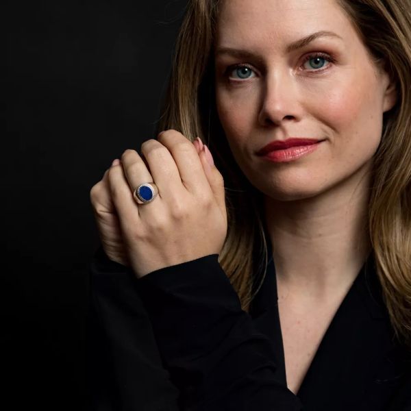 Rebel & Rose Silber Ring Siegel Lapislazuli Rund GR 58 RR-RG011-S NEU