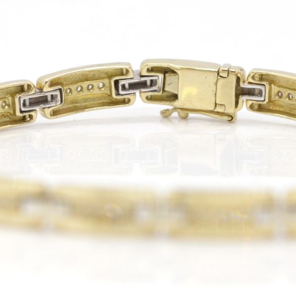 Brillant Armband Gliederarmband Bi-Color 585er Gelbgold / Weißgold 21 cm (11470)
