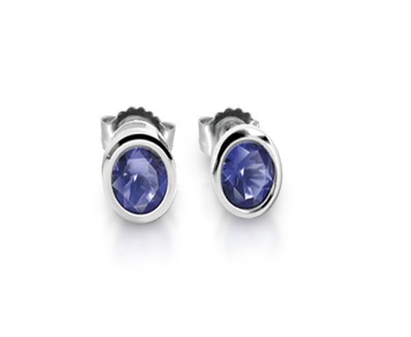 Ohrstecker Tansanit facettiert 7x5 mm 925er Silber rhodiniert ES90020164 NEU