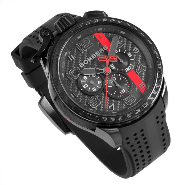 BOMBERG BOLT-68 Racing Carbon XR Chrono 45 mm Edelstahl PVD Black Silikonband BS45CHPBA.059-37.12 NE