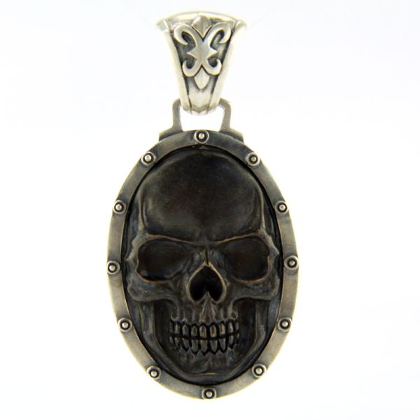 JJJ LA Anhänger "BIG SKULL BLACK" 925er Silber Bronze geschwärzt Herren NEU