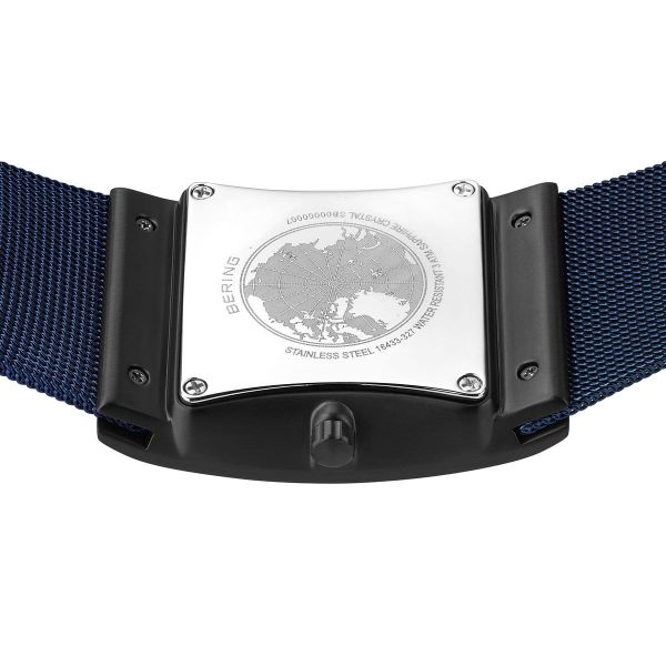 BERING Herren Armbanduhr Solar Solar schwarz/blau gebürstet 16433-327 NEU