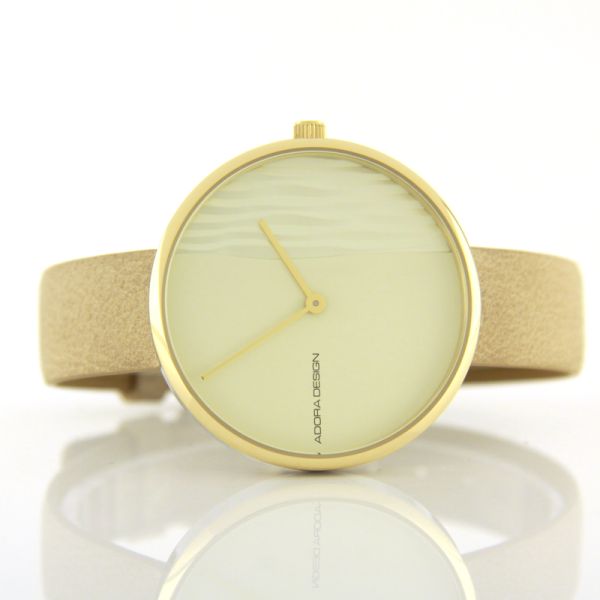 Adora Design Damen Armbanduhr AD8170 Bi-Color am Lederband