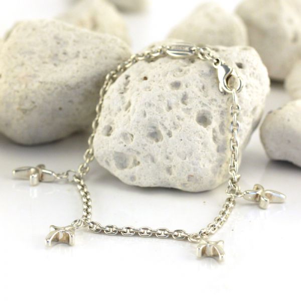 FOSSIL Silber Damen Armband 925er Sterling Silber Phantasiemuster (134)