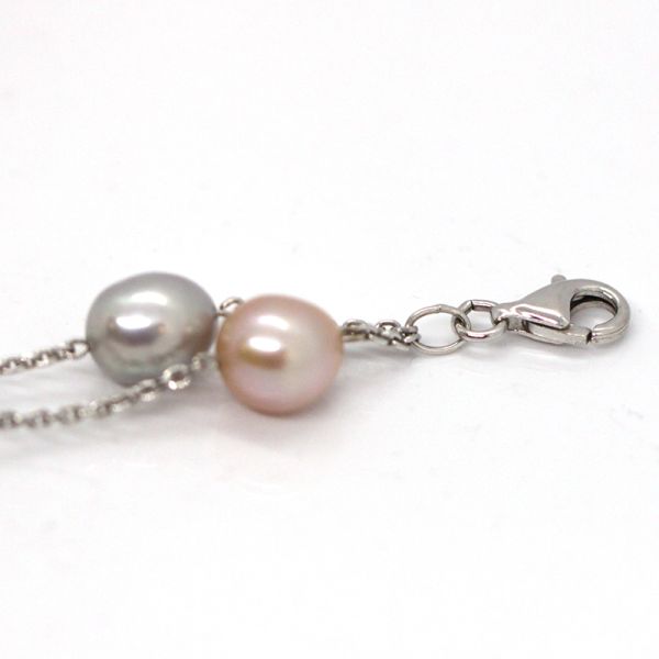 Perl Armband 750er Weißgold Zuchtperlen Barock Multicolor 19/22 cm (14709)