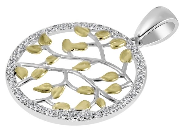 Anhänger Lebensbaum "Elanie" Bi-Color 925er Silber rhodiniert Zirkonia 5310180-001 NEU