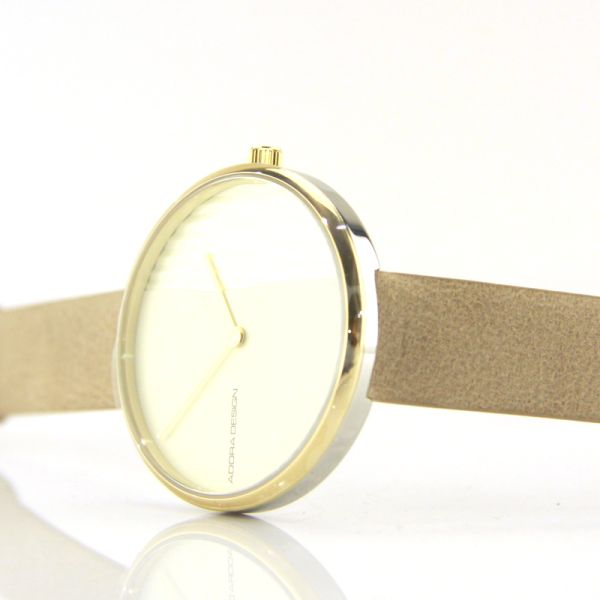 Adora Design Damen Armbanduhr AD8170 Bi-Color am Lederband