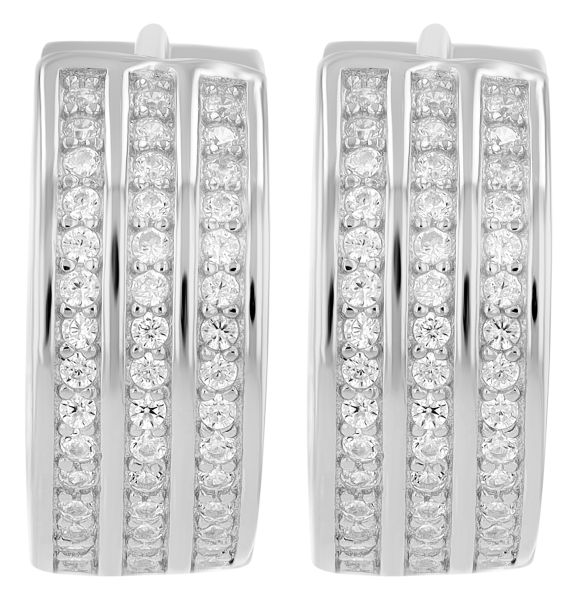 Creolen "Eleganz" 925er Silber rhodiniert Zirkonia 5300569-001 NEU