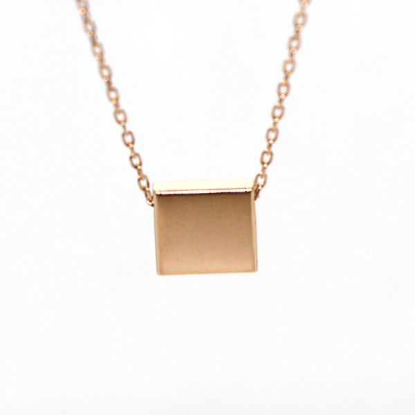 monomania Pure Collier "Quadrat" Edelstahl PVD Roségold Ankerkette 60 cm NEU