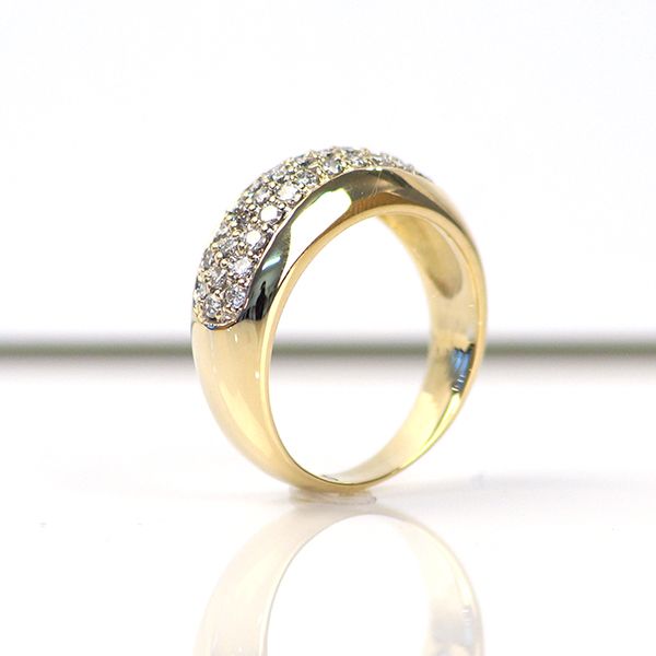 Gelbgold 585er Bandring mit Diamant Besatz im Brillantschliff GR 56 (61/17)