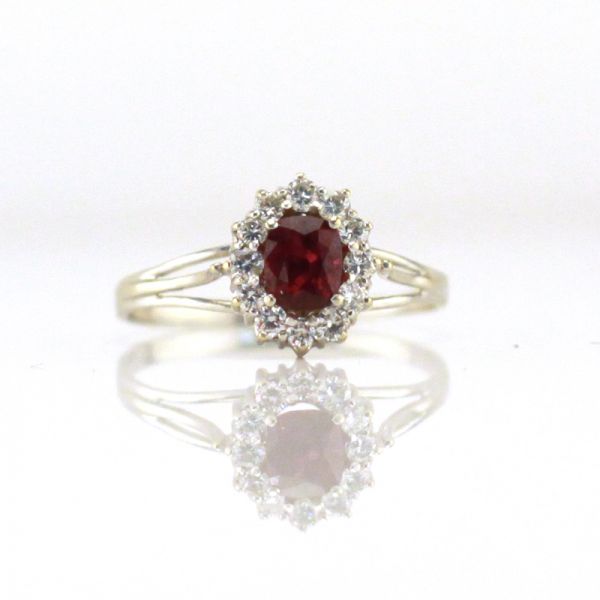 Rubin Diamant Ring 585er Weißgold 1,15 Ct Rubin GR 65