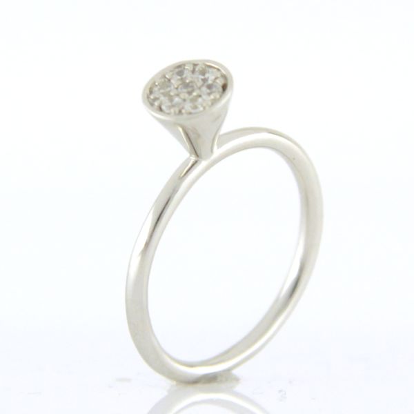 GOOIX Zierlicher Damen Ring Rund 925er Silber Zirkonia GR 56 NEU UVP.: 35,-