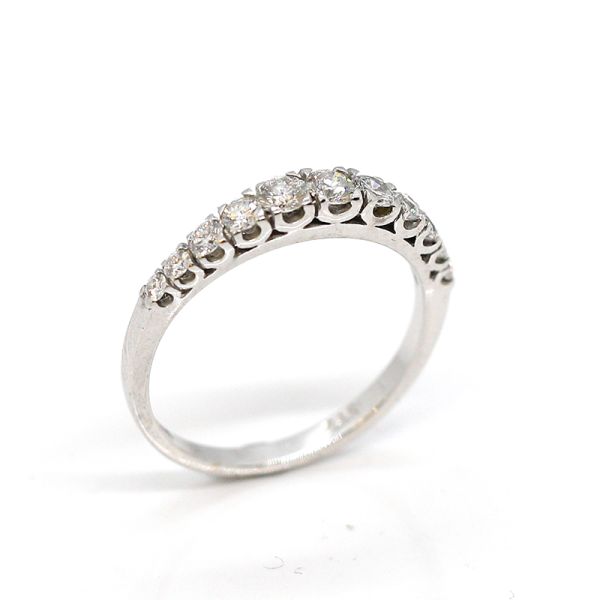 Halbmemoire Ring 585er Weißgold Diamanten im Brillantschliff ca. 0,60 Ct GR 55 1/2 (24017)