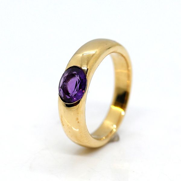 Bandring 750er Gelbgold mit Amethyst Gr. 57 (23162)