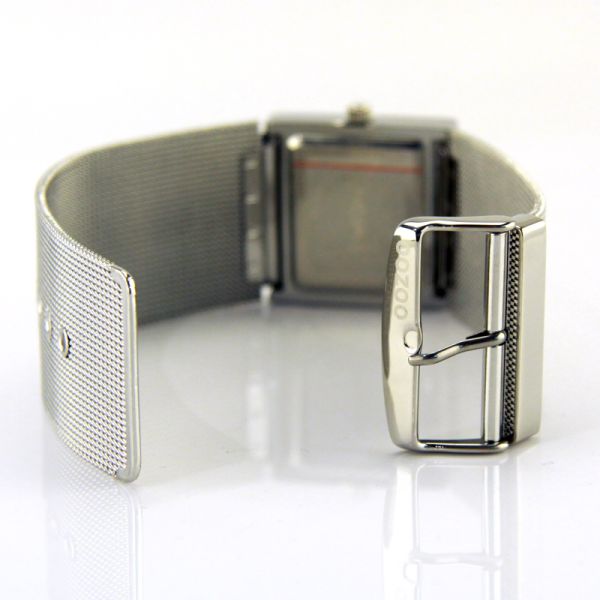 OOZOO Design Damen Uhr Milanaiseband weißes Zifferblatt