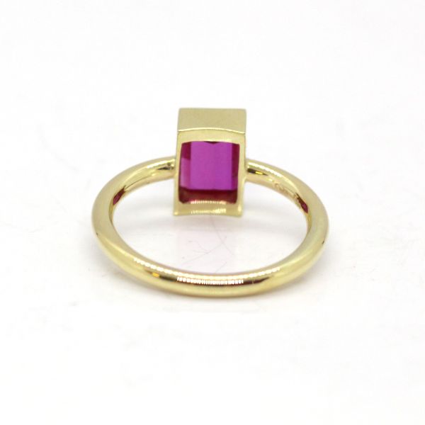 Rubin Ring 585er Gelbgold aus eigener Fertigung 2,7 Ct pinke Rubinsynthese GR 58 NEU