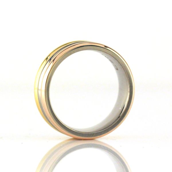 Damenring aus Titan Tricolor (rosé/gold/silber) Gr.58