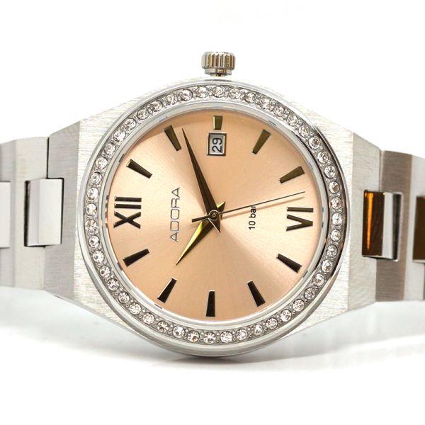 Adora Damen Armbanduhr Edelstahl Zirkonia Ø 36 mm AT5494 NEU