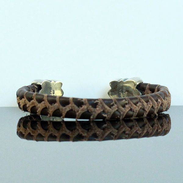 JJJ LA Leder Armspange "LILY" kombiniert mit 925er Silber 190 mm braun