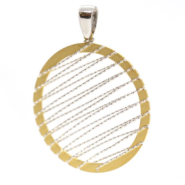 Anhänger "Kreis" 925er Silber vergoldet mit feinem Silberdraht BCL1233-G NEU