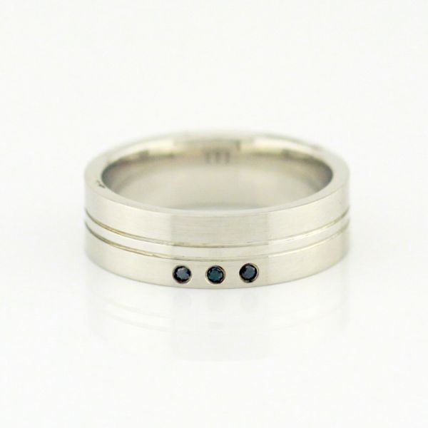 GOOIX Damen Ring 925er Silber matt schwarze Diamanten GR 50 NEU UVP.: 119,-