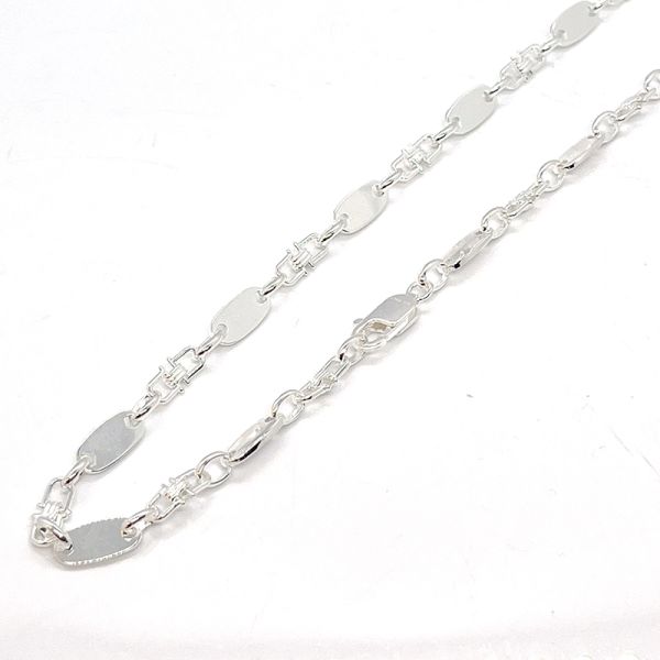 Plattenkette Steigbügel Plättchen 925er Silber 55 cm Breite 6,5 mm NEU