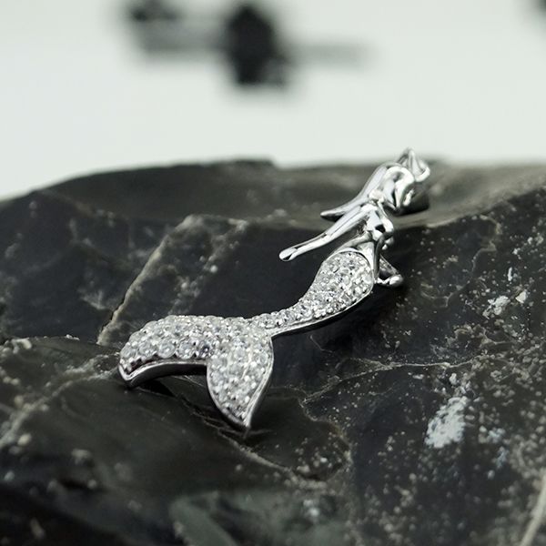Anhänger "Meerjungfrau" 925er Sterling Silber Cz BP06386 NEU