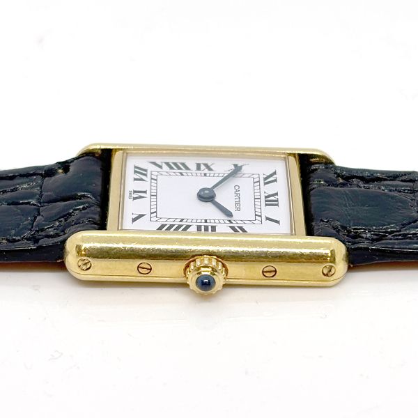 Cartier Luis Tank Armbanduhr 750er Gelbgold Quarz ca. 20 x 28 mm Box & Papiere (37405)