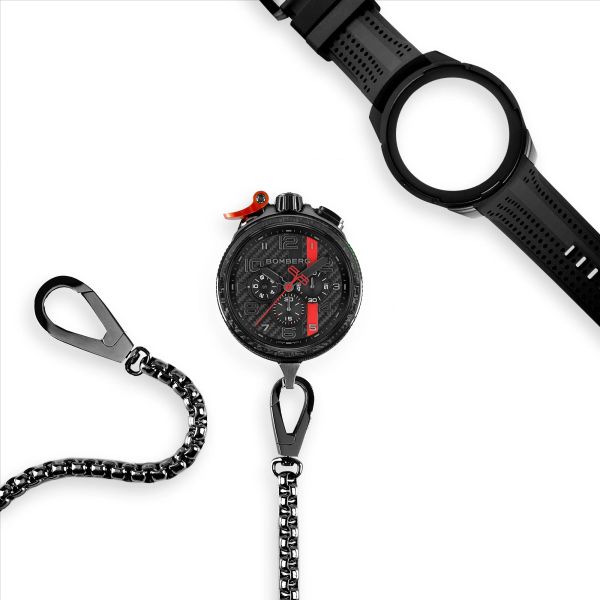BOMBERG BOLT-68 Racing Carbon XR Chrono 45 mm Edelstahl PVD Black Silikonband BS45CHPBA.059-37.12 NE