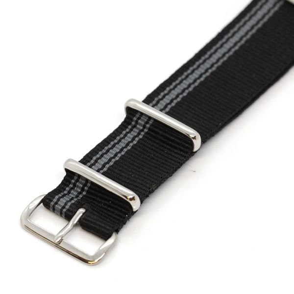 Uhrenarmband Natoband "XS lowa" 22 mm Textil schwarz/grau NEU