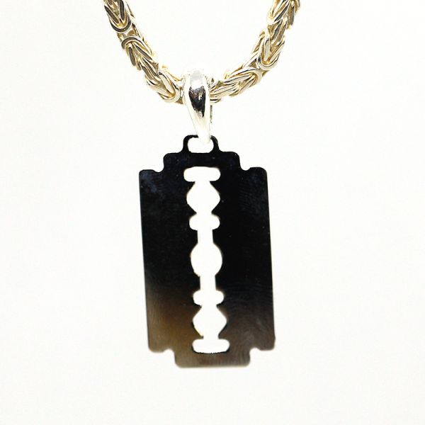 Anhänger Razor Rasierklinge 925er Silber ca. 19 x 46 mm NEU