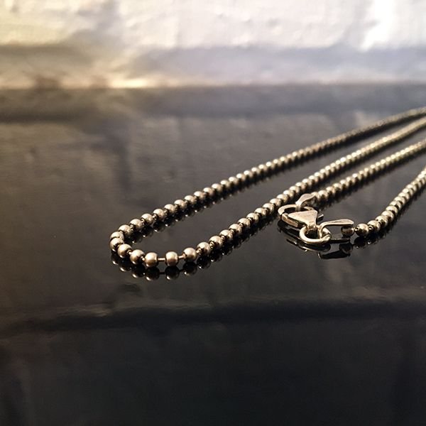 JJJ LA Halskette "BALL & CHAIN" Kugelkette 925er Silber Ø 2 mm 60 cm lang