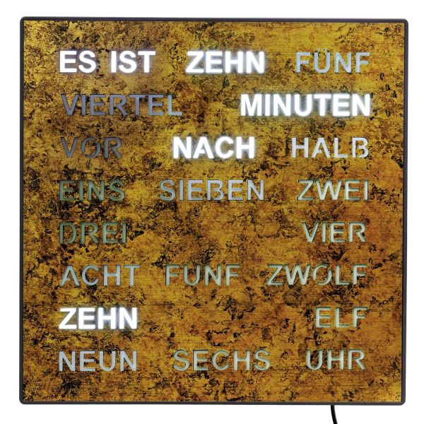 AMS Tischuhr "WORTUHR SONOMA" T1243 inkl. Netzteil NEU