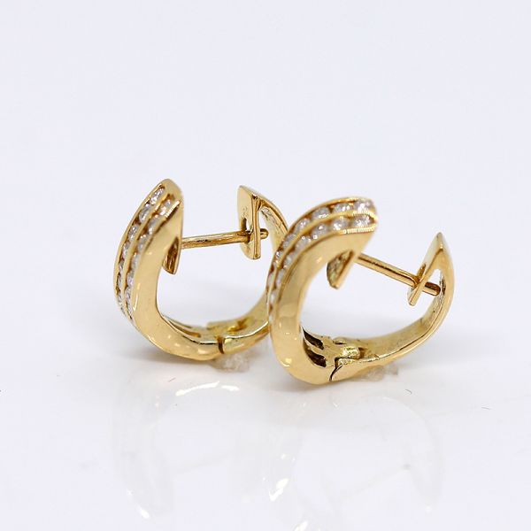 Creolen Gelbgold 750er mit Diamant Besatz (31442)