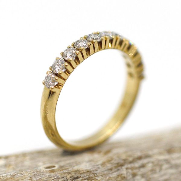 Diamant Ring Habmemoire 750er Gelbgold GR 57 ca. 0,77 Ct Diamanten im Brillantschliff (26128)